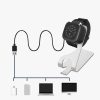 Docking stand pentru Fitbit Versa/Versa Lite/Versa 2, Kwmobile, Negru/Argintiu, Metal, 58722.01