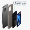 Suport magnetic pentru carduri compatibil cu Apple iPhone 14 Series/iPhone 13 Series/iPhone 12 Series, Kwmobile, Negru, Plastic, 58791.01