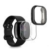 Set 2 Huse Kwmobile pentru Fitbit Versa 4/Sense 2, Silicon, Negru/Transparent, 58874.01