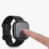 Set 2 Huse Kwmobile pentru Fitbit Versa 4/Sense 2, Silicon, Negru/Transparent, 58874.01