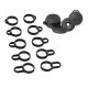 Set 5 Varfuri de schimb pentru casti Sony Linkbuds WF-L900, Kwmobile, Negru, Silicon, 58866.01