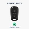 Husa Cheie Auto pentru Hyundai 3 Butoane, Kwmobile, Alb/Auriu, Silicon, 56000.02