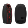 Husa Cheie Auto pentru Suzuki 2 Butoane - Keyless Go, Kwmobile, Negru/Rosu, Silicon, 47668.03