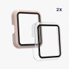 Set 2 Huse pentru Xiaomi Redmi Watch 2 Lite, Kwmobile, Transparent/Roz, Plastic, 56915.03