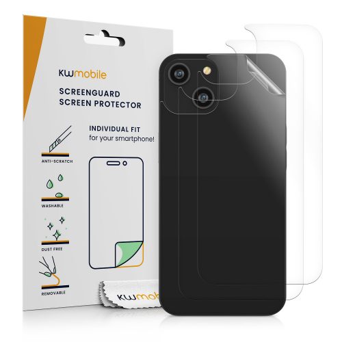 Set 3 folii de protectie Kwmobile pentru Apple iPhone 14, Spate, Polimer, 59221.5