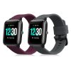 Set 2 curele pentru Willful Smartwatch/Fitnesstracker, Kwmobile, Gri/Visiniu, Silicon, 57791.04