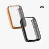 Set 2 Huse Kwmobile pentru Xiaomi Mi Band 7 Pro, Silicon, Negru/Auriu, 59605.04