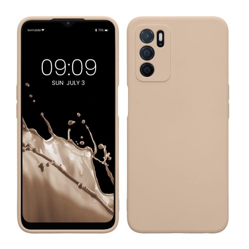 Husa Kwmobile pentru OPPO A16/A16s/A54s, Crem, Silicon, 57572.225