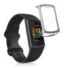 Set 2 Huse Kwmobile pentru Fitbit Charge 5, Silicon, Transparent/Gri, 56385.04