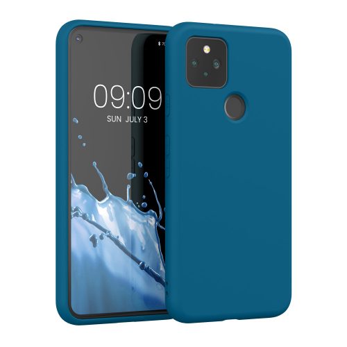 Husa kwmobile pentru Google Pixel 5, Silicon, Albastru, 53778.224