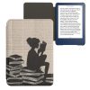 Husa Kwmobile pentru Amazon Kindle (2022), Alb/Negru, Piele ecologica, 59989.13