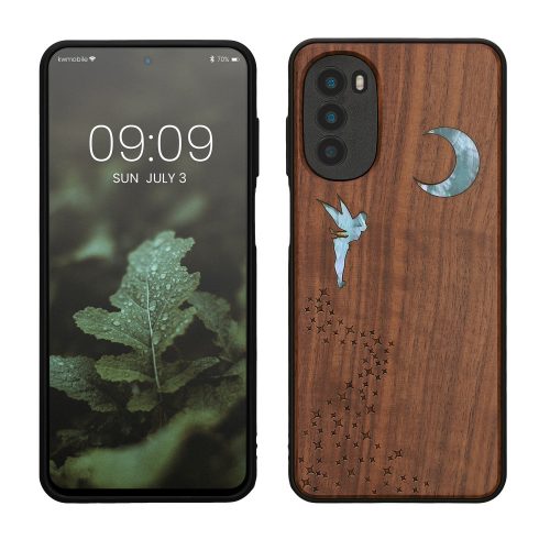 Husa Kwmobile pentru Motorola Moto G52/Moto G82, Multicolor, Lemn/Silicon, 58541.03