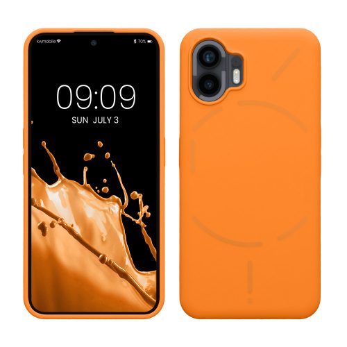 Husa Kwmobile pentru Nothing Phone (2), Portocaliu, Silicon, 61746.150