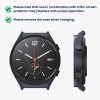 Set 2 Huse Kwmobile cu sticla securizata pentru Xiaomi Watch S1, Negru/Albastru inchis, Plastic, KWM000015ES003C