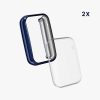 Set 2 Huse Kwmobile pentru Xiaomi Mi Band 7 Pro, Transparent/Albastru inchis, Silicon, KWM0000177C006C