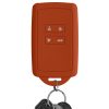 Husa Cheie Auto Kwmobile pentru Renault 4 Butoane - Smart Key, Portocaliu, Silicon, KWM000009SO043C