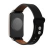 Curea Kwmobile pentru Xiaomi Mi Band 7 Pro, Negru/Maro, Piele naturala, KWM0000187H004C