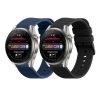 Set 2 Curele Kwmobile pentru Huawei Watch 4/Watch 4 Pro/Watch 3, Negru/Albastru inchis, Silicon, KWM000024SW001C