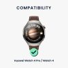 Curea Kwmobile pentru Huawei Watch 4/Watch 4 Pro, Maro/Negru, Piele naturala, KWM000024TA001C