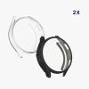 Set 2 Huse Kwmobile pentru Samsung Galaxy Watch 6, Negru/Transparent, Silicon, KWM000024TG002C