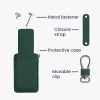 Husa Cheie Auto Kwmobile pentru Renault 4 Butoane - Smart Key, Verde inchis, Piele naturala, KWM000018SC003C