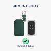 Husa Cheie Auto Kwmobile pentru Renault 4 Butoane - Smart Key, Verde inchis, Piele naturala, KWM000018SC003C