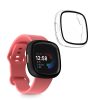 Set 2 Huse Kwmobile cu sticla securizata pentru Fitbit Versa 4/Sense 2, Transparent/Negru, Plastic, KWM000024UJ002C