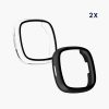 Set 2 Huse Kwmobile cu sticla securizata pentru Fitbit Versa 4/Sense 2, Transparent/Negru, Plastic, KWM000024UJ002C