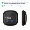 Set 2 Huse Kwmobile cu sticla securizata pentru Fitbit Versa 4/Sense 2, Transparent/Negru, Plastic, KWM000024UJ002C