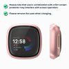 Set 2 Huse Kwmobile cu sticla securizata pentru Fitbit Versa 4/Sense 2, Transparent/Roz, Plastic, KWM000024UJ003C