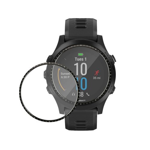 Set 2 Folii de protectie Kwmobile pentru Garmin Forerunner 945, Transparent/Negru, Polimer, KWM000024VA001C