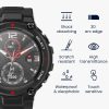 Set 2 Folii de protectie Kwmobile pentru Amazfit T-Rex, Transparent/Negru, Polimer, KWM000024VB001C