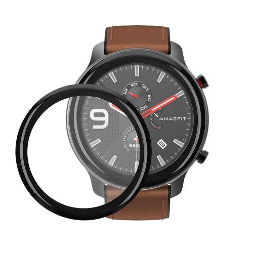 Set 2 Folii de protectie Kwmobile pentru Amazfit GTR Mini, Transparent/Negru, Polimer, KWM000024VE001C