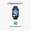 Set 2 Folii de protectie Kwmobile pentru Huawei Watch Fit 2, Transparent/Negru, Polimer, KWM000024VS001C