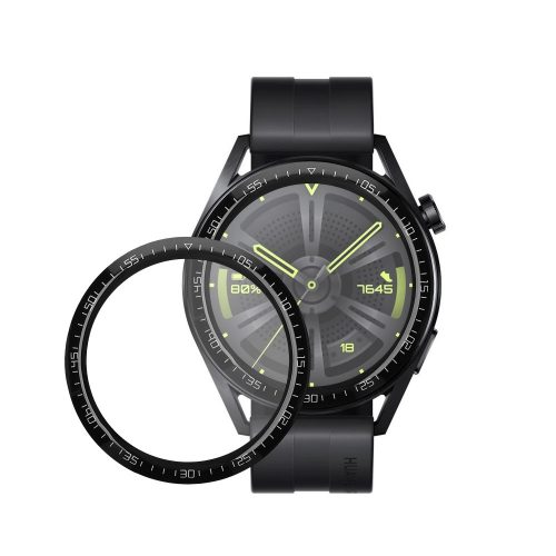 Set 2 Folii de protectie Kwmobile pentru Huawei Watch GT 3 (46mm), Transparent/Negru, Polimer, KWM000024VX001C