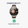 Set 2 Folii de protectie Kwmobile pentru Huawei Watch 4 Pro, Transparent/Negru, Polimer, KWM000024VZ001C