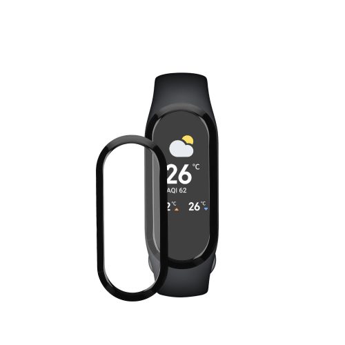 Set 2 Folii de protectie Kwmobile pentru Xiaomi Mi Band 7, Transparent/Negru, Polimer, KWM000024WQ001C