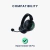 Set 2 Perne de urechi Kwmobile pentru Razer Kraken V3 Pro, Negru, Piele ecologica, KWM000024WY001C