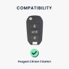 Carcasa Cheie Auto Kwmobile pentru Peugeot/Citroen 3 Butoane - Smart Key, Multicolor, Zinc, KWM000024XK001C