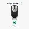 Carcasa Cheie Auto Kwmobile pentru Audi 3 Butoane - Smart Key, Multicolor, Zinc, KWM000024XL001C