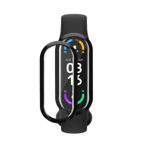 Set 2 Folii de protectie Kwmobile pentru Xiaomi Mi Band 8, Transparent/Negru, Polimer, KWM000024XX001C