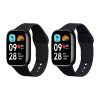 Set 2 Curele Kwmobile pentru Xiaomi Redmi Watch 3 Active, Negru/Albastru inchis, Silicon, KWM000024XY001C