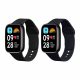 Set 2 Curele Kwmobile pentru Xiaomi Redmi Watch 3 Active, Negru/Albastru inchis, Silicon, KWM000024XY001C