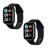 Set 2 Curele Kwmobile pentru Xiaomi Redmi Watch 3 Active, Negru/Albastru inchis, Silicon, KWM000024XY001C