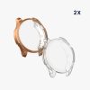 Set 2 Huse Kwmobile pentru Amazfit GTR 4, Transparent/Auriu, Silicon, KWM0000188X003C