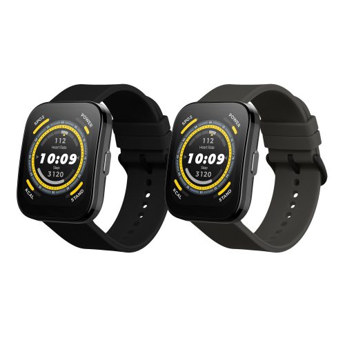 Set 2 Curele Kwmobile pentru Amazfit Bip 5/GTR 4, Negru/Gri, Silicon, KWM000024YT002C