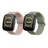 Set 2 Curele Kwmobile pentru Amazfit Bip 5/GTR 4, Verde/Roz, Silicon, KWM000024YT003C