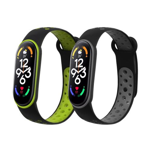 Set 2 Curele Kwmobile pentru Xiaomi Mi Band 7, Multicolor, Silicon, KWM000024YW002C