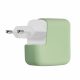 Husa Incarcator Kwmobile pentru Apple 35W Dual USB-C Power Adapter, Verde deschis, Silicon, KWM000024YY002C