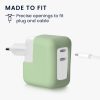 Husa Incarcator Kwmobile pentru Apple 35W Dual USB-C Power Adapter, Verde deschis, Silicon, KWM000024YY002C